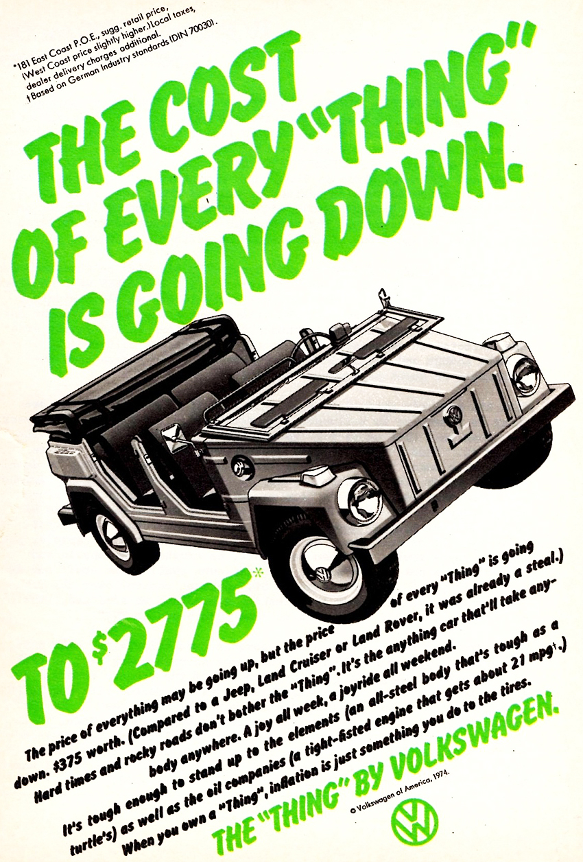 1974 Volkswagen Auto Advertising